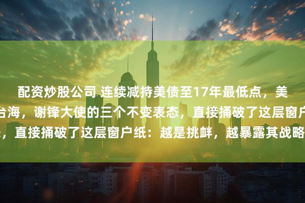 配资炒股公司 连续减持美债至17年最低点，美方报复来了，军舰过航台海，谢锋大使的三个不变表态，直接捅破了这层窗户纸：越是挑衅，越暴露其战略被动